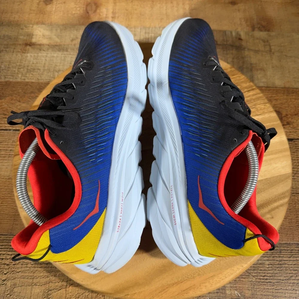 Hoka Rincon 3 Men 11.5 Black Blue Running Shoes Sneaker 1119395 BDGB Athletic